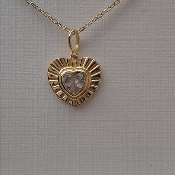 Argento Vivo 925 Sterling Silver Cubic Zirconia Heart Pendant Necklace - Picture 8 of 8